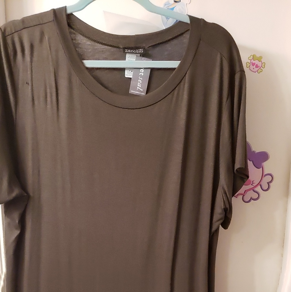 Army green t-shirt dress from Wet Seal